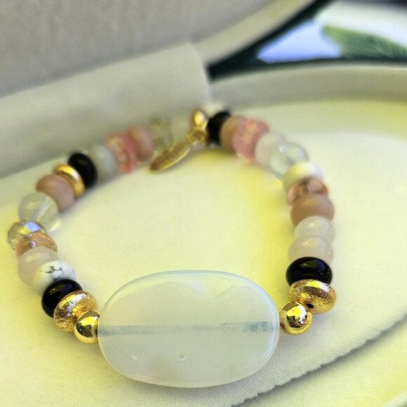 Natural Stones and Crystal Mixed Bead Bracelet - Picture 4 of 4